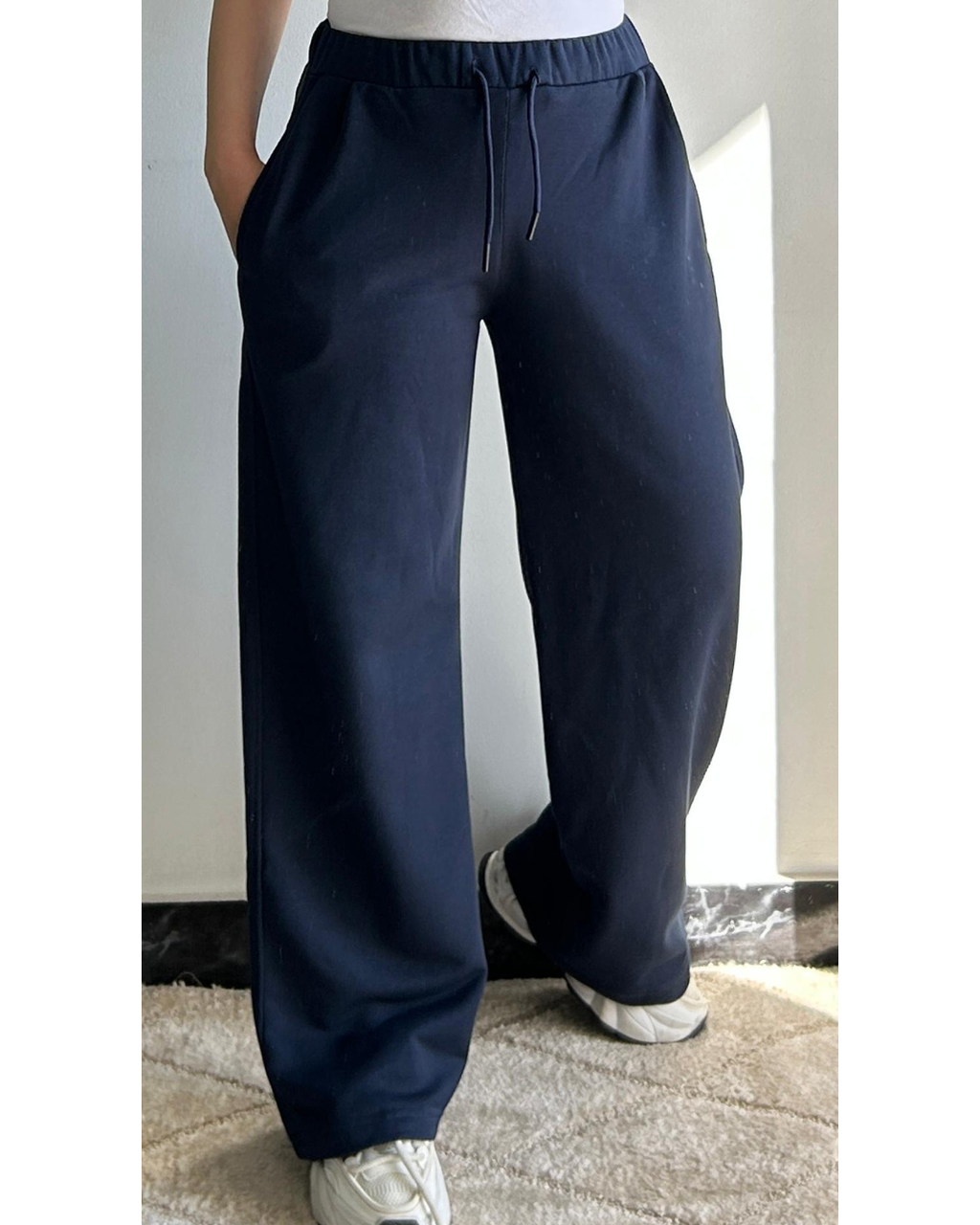 Navy Wide leg sweatpants