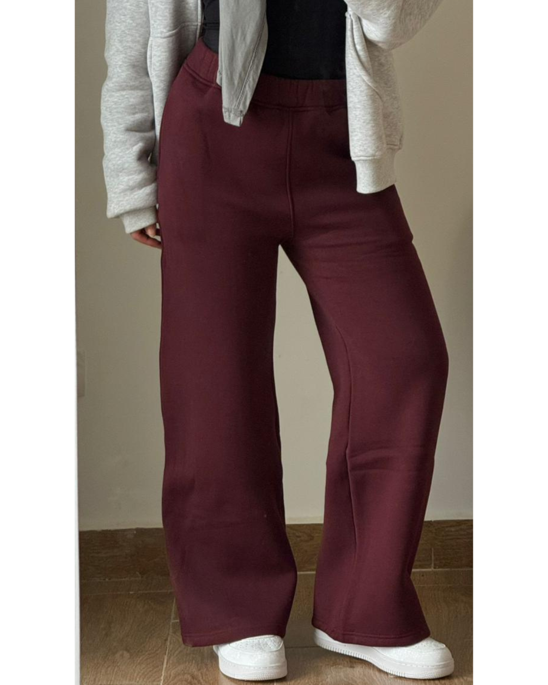 Winter Burgundy Melton Sweatpants