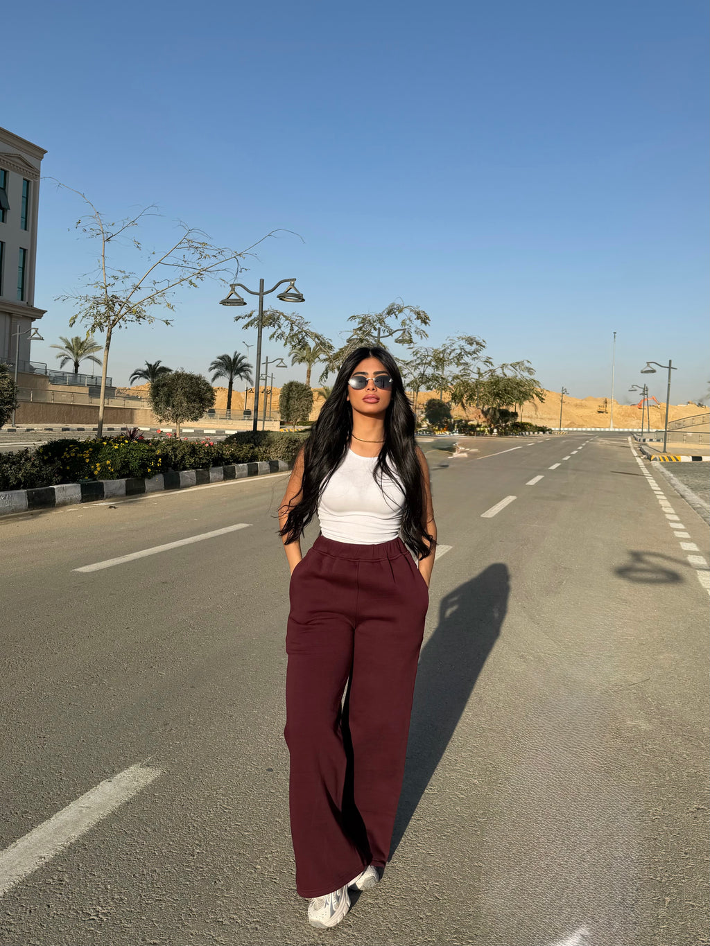 Burgundy Melton Sweatpants