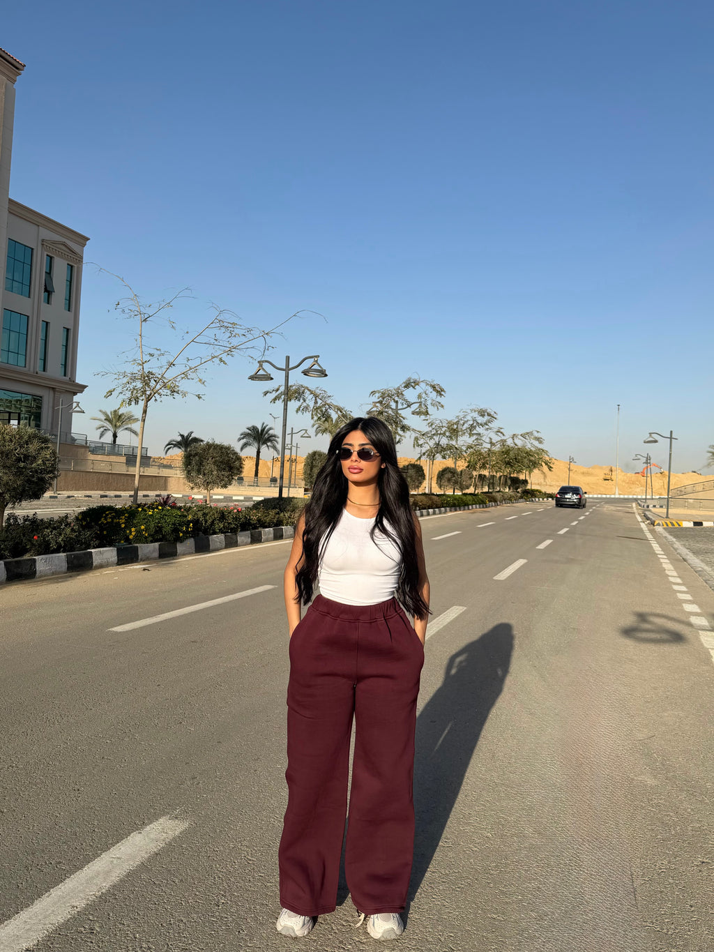 Burgundy Melton Sweatpants