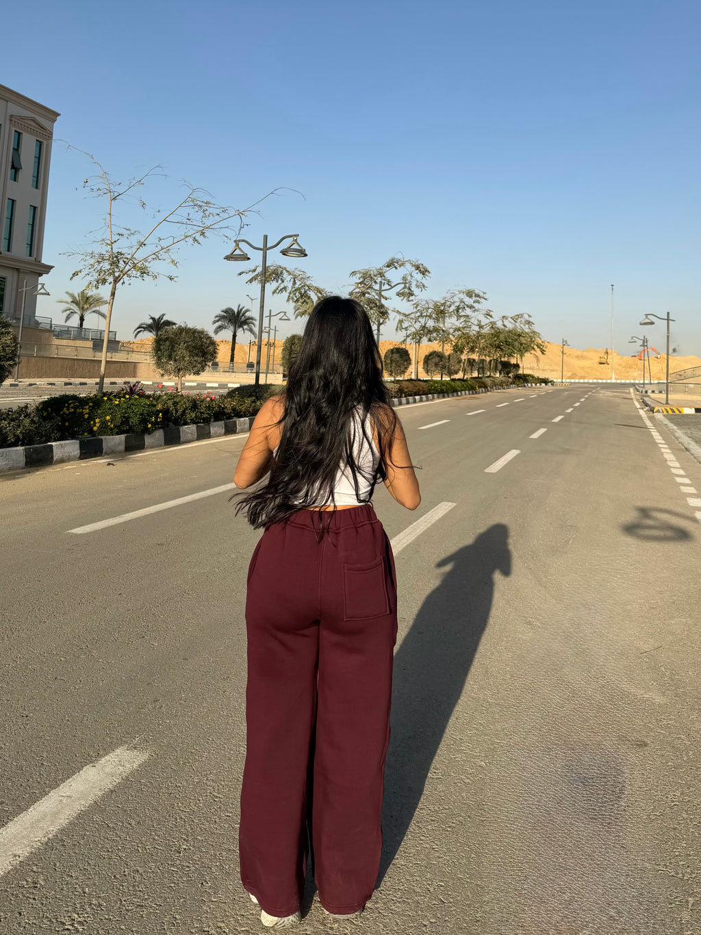 Burgundy Melton Sweatpants