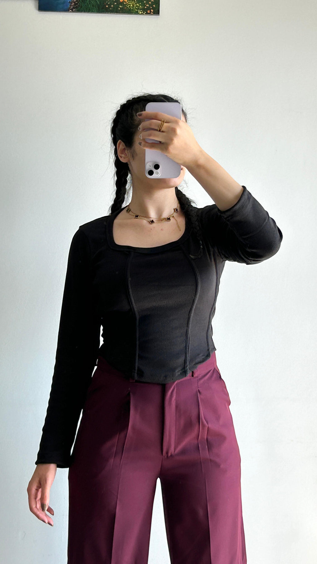 Ribbed long sleeve top