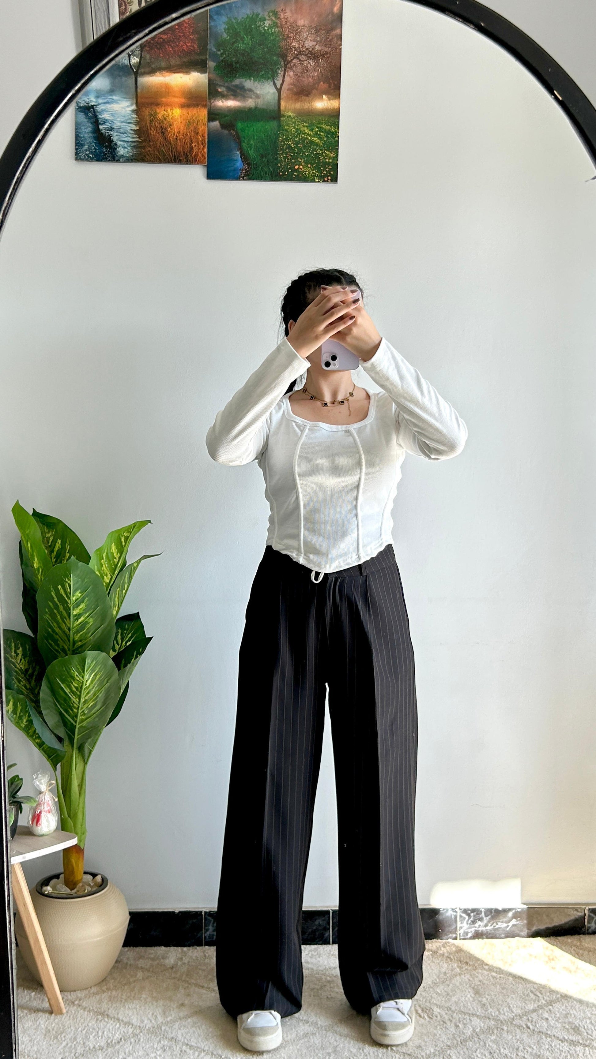 Ribbed long sleeve top