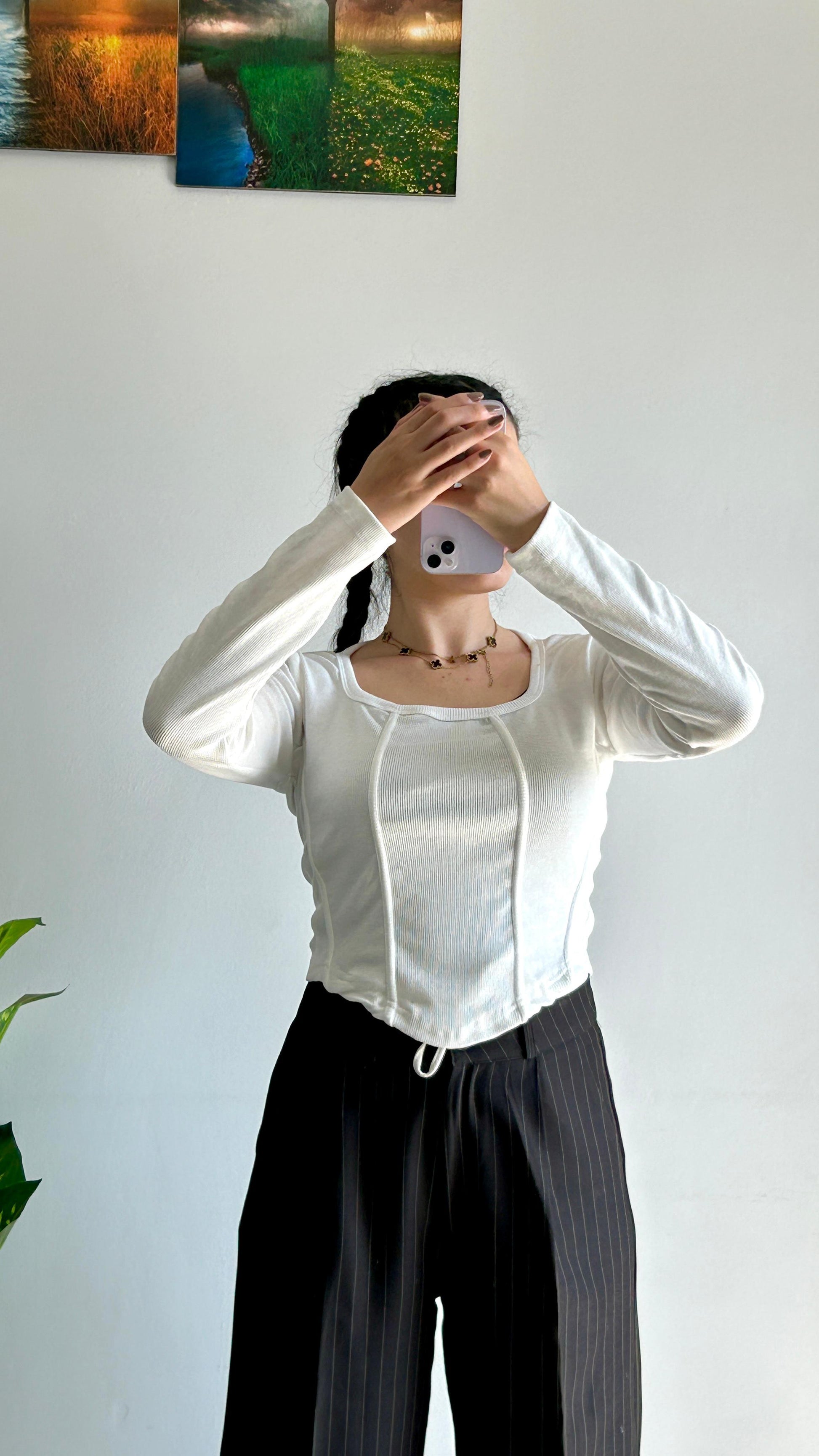 Ribbed long sleeve top