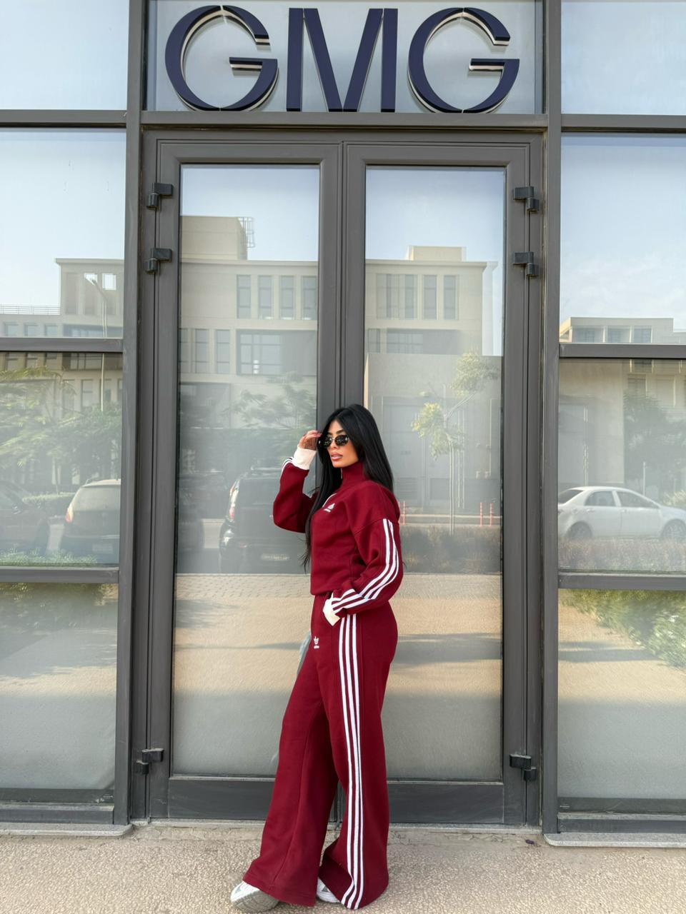 Burgundy Tracksuit half-zip hoodie