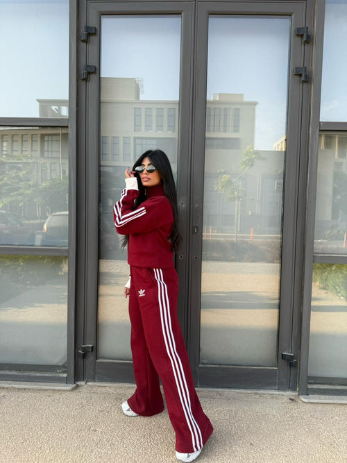 Burgundy Tracksuit half-zip hoodie