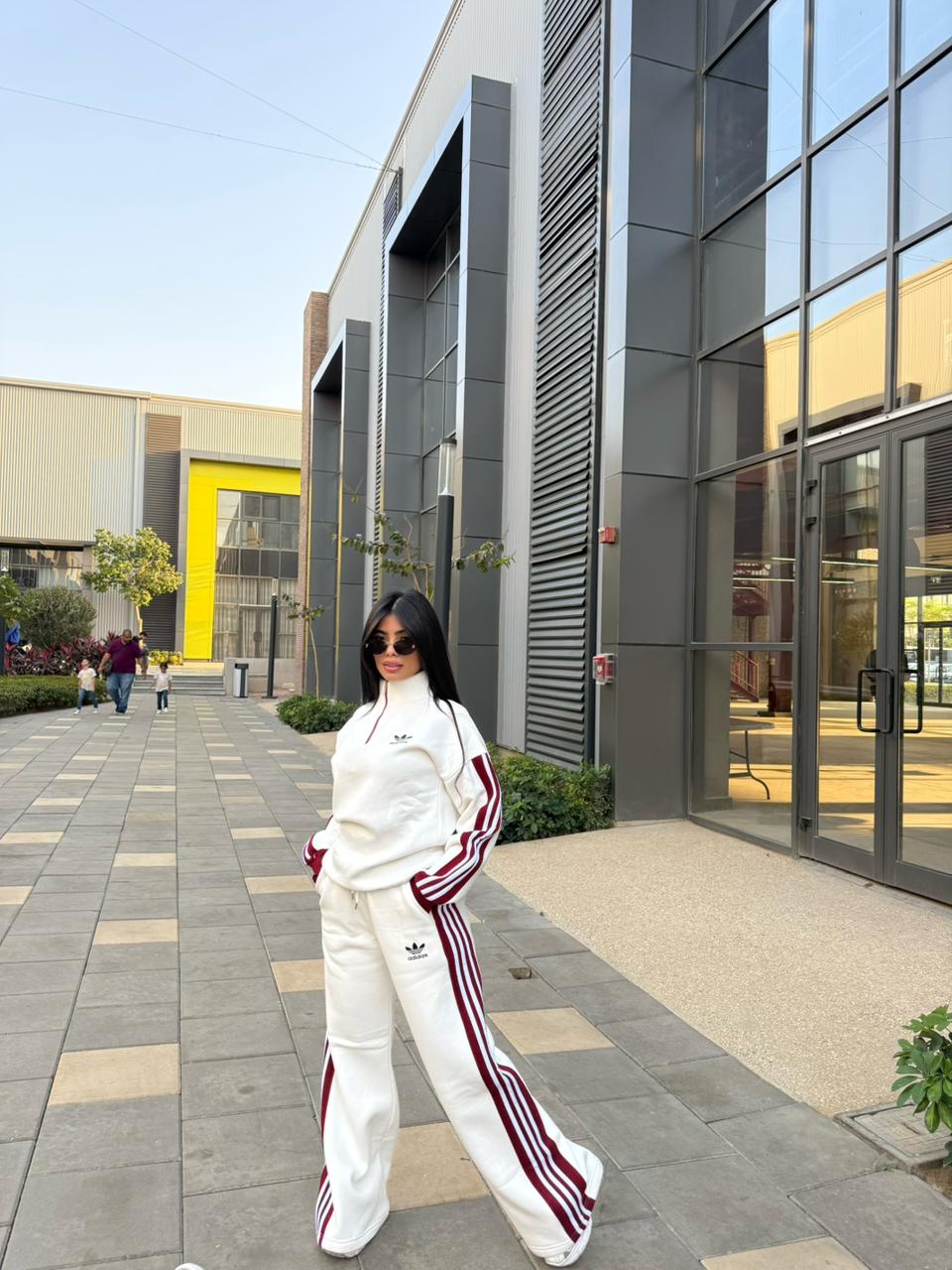 White Tracksuit half-zip hoodie