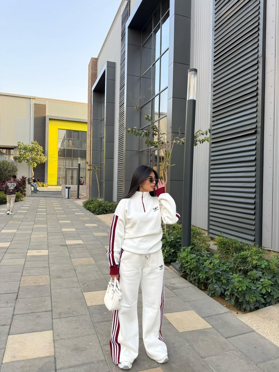 White Tracksuit half-zip hoodie