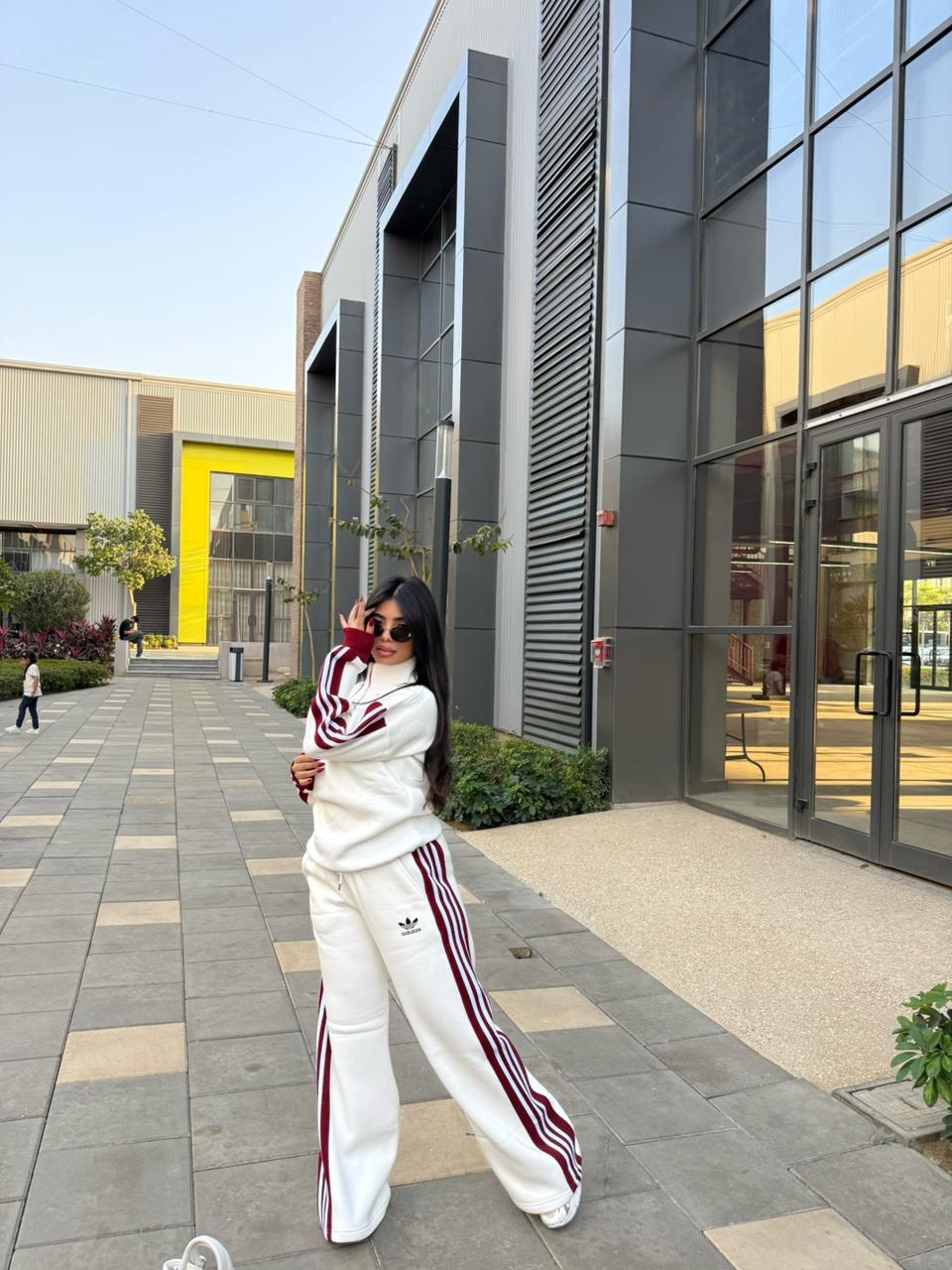 White Tracksuit half-zip hoodie