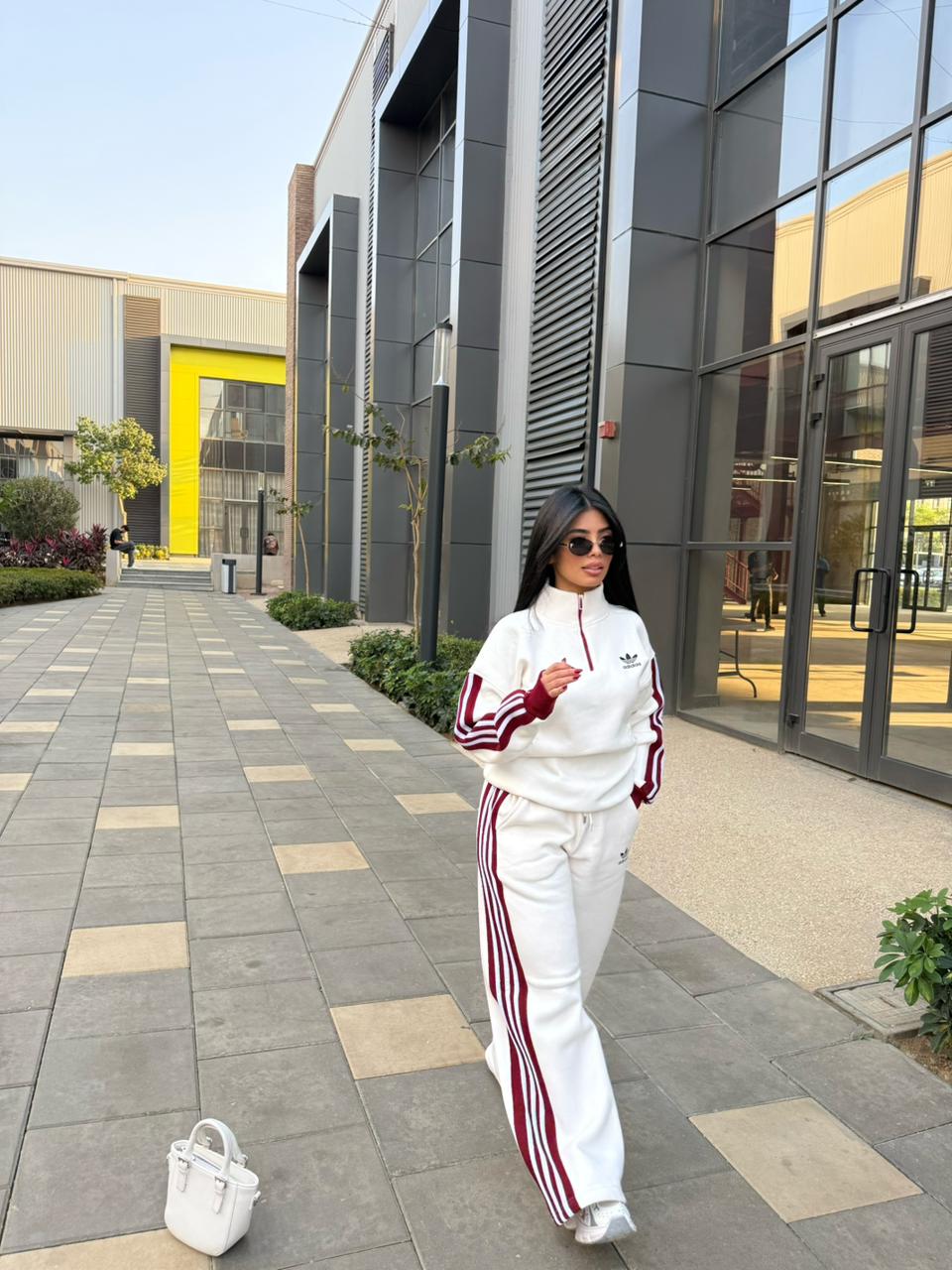 White Tracksuit half-zip hoodie