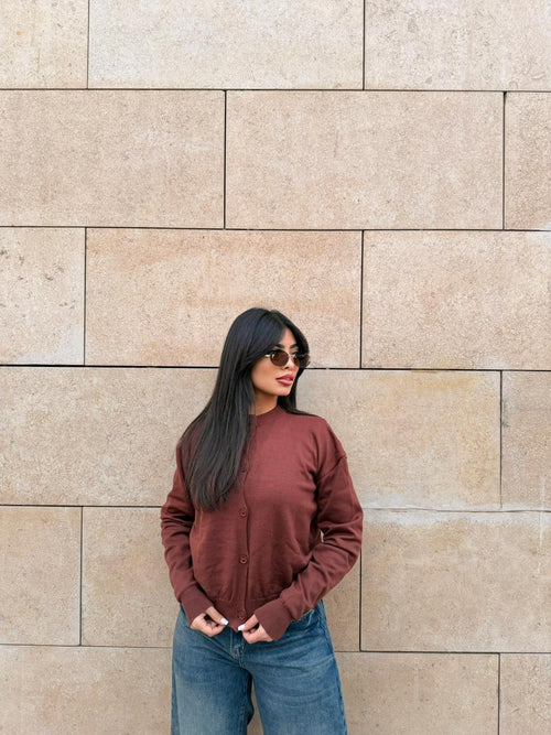 Brown Knit Cardi