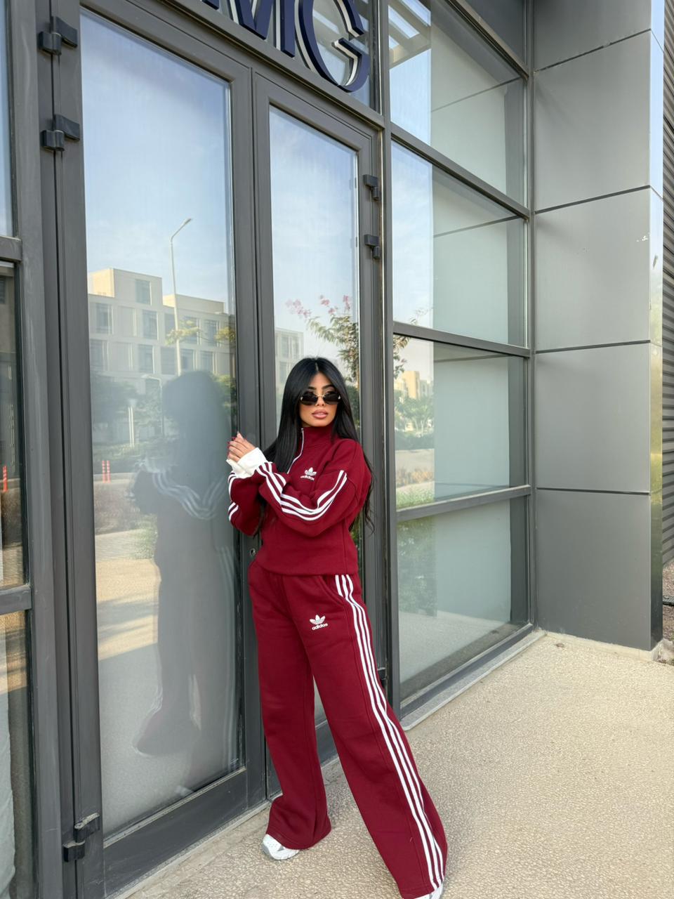Burgundy Tracksuit half-zip hoodie