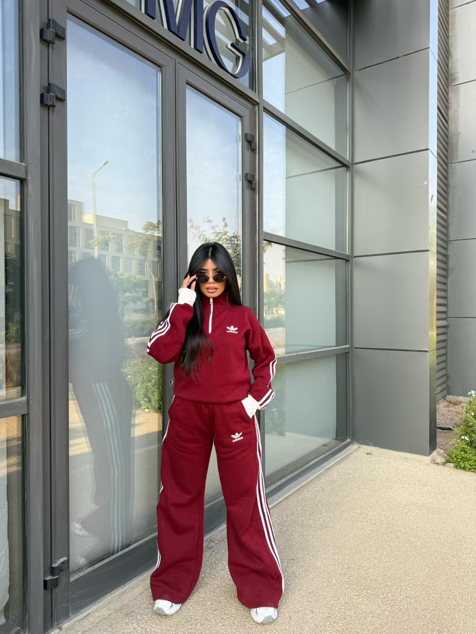 Burgundy Tracksuit half-zip hoodie